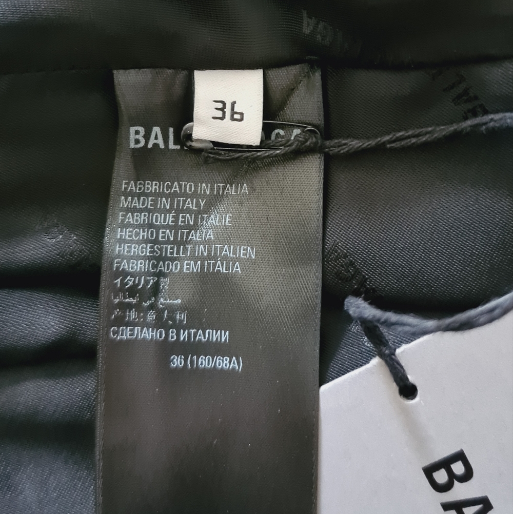 BALENCIAGA Black Leather High Waisted Midi Skirt FR 36 US 4 S Org $2,450 - Picture 10 of 16